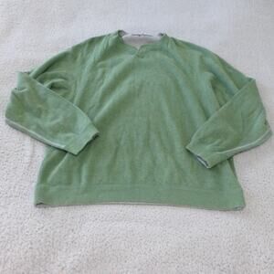 Tommy Bahama Sweater Mens XL Green Reversible Pullover Outdoor Hiking